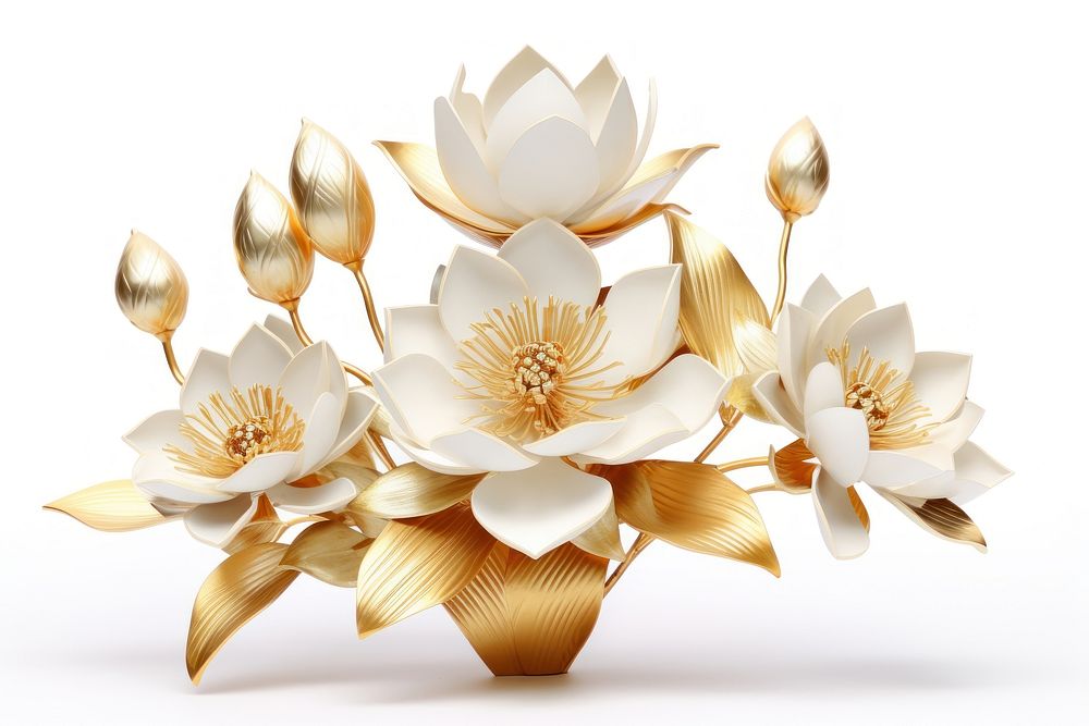 Lotus flowers bouquet petal plant white.