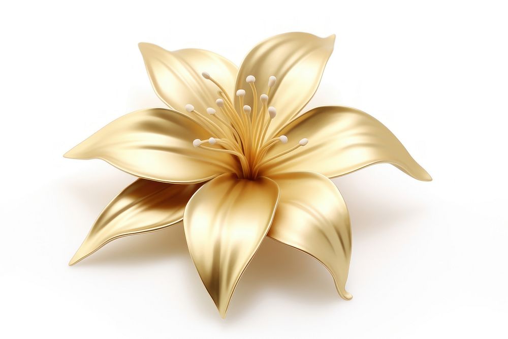 Lilly flower brooch shiny petal.