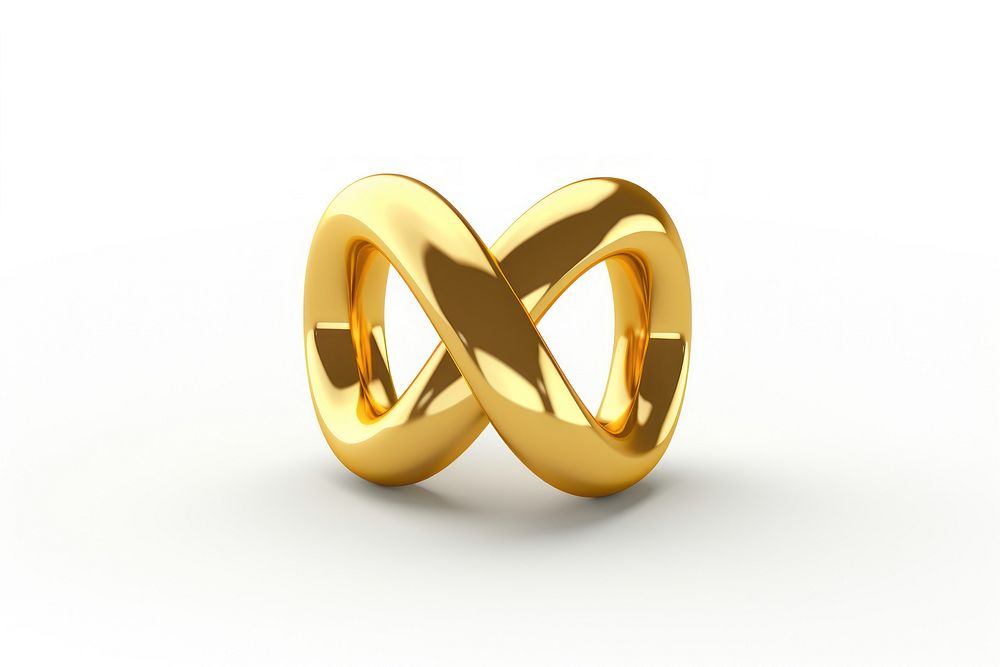 Line connection icon gold jewelry ring.