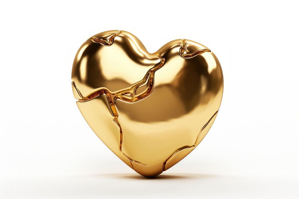 Mini heart hand gold jewelry shiny.