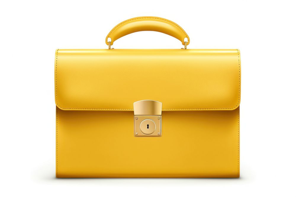 Simple business bag icon briefcase handbag gold.