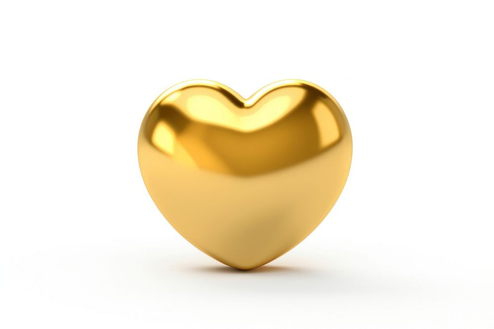 Simple heart icon gold jewelry shiny.