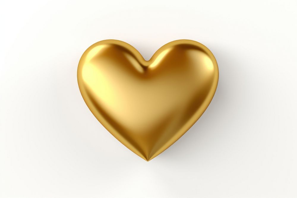 Simple heart icon jewelry shiny gold.