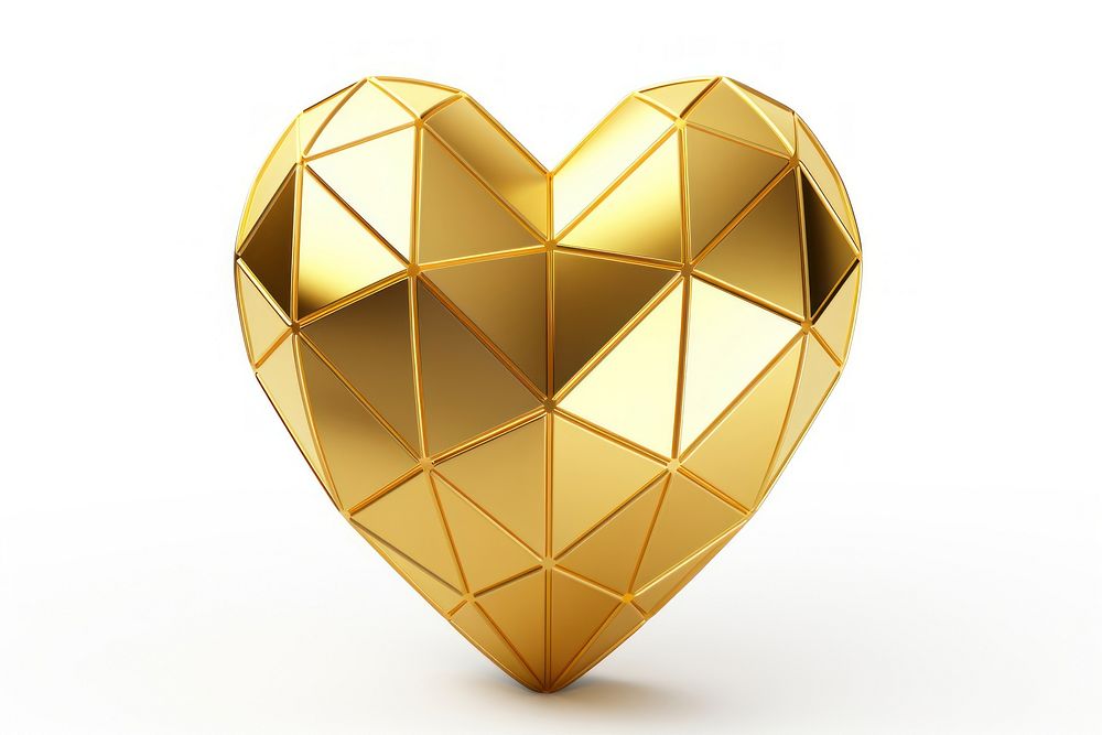 Simple heart line icon gold jewelry shiny.