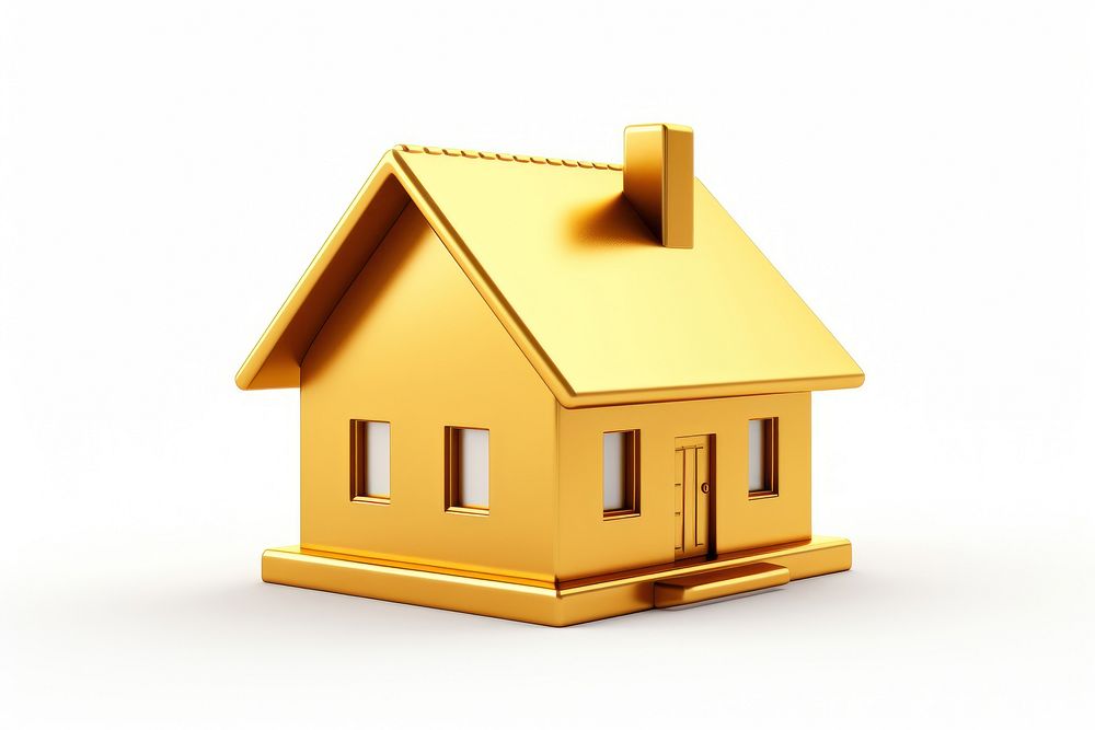 Simple house icon architecture building gold.