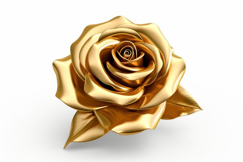 Simple rose icon gold jewelry flower.