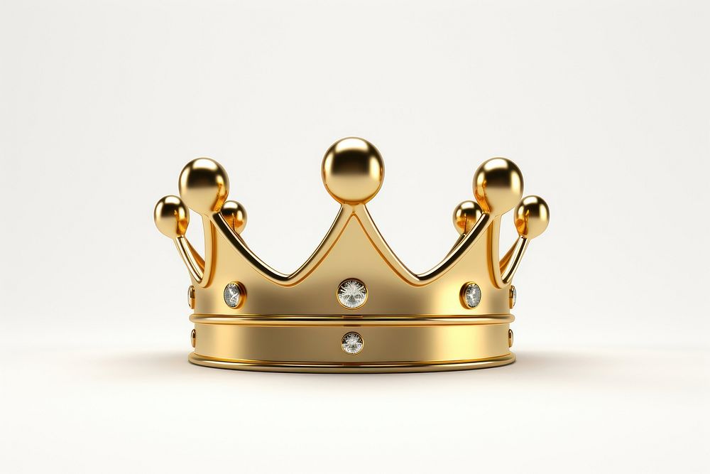 Simple social crown icon jewelry shiny gold.