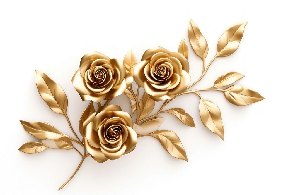 Rose bouquet gold jewelry brooch.