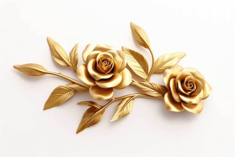 Rose bouquet gold jewelry brooch.