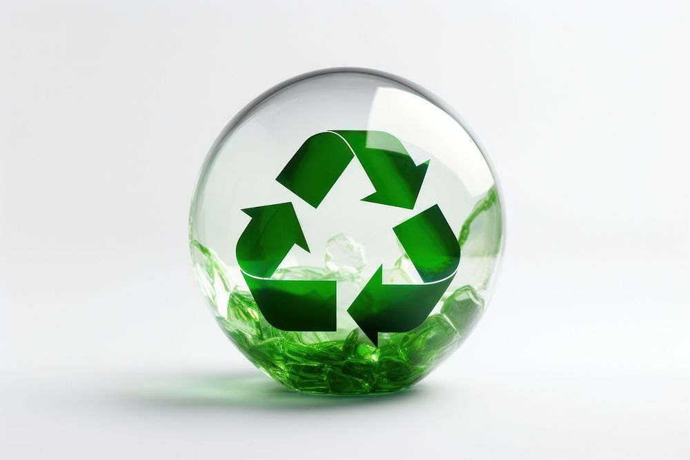 Recycle icon green white background recycling.