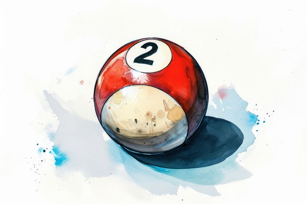 Number 2 pool ball sphere sports eight-ball.