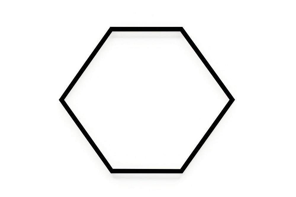 Hexagon outline white background blackboard rectangle.