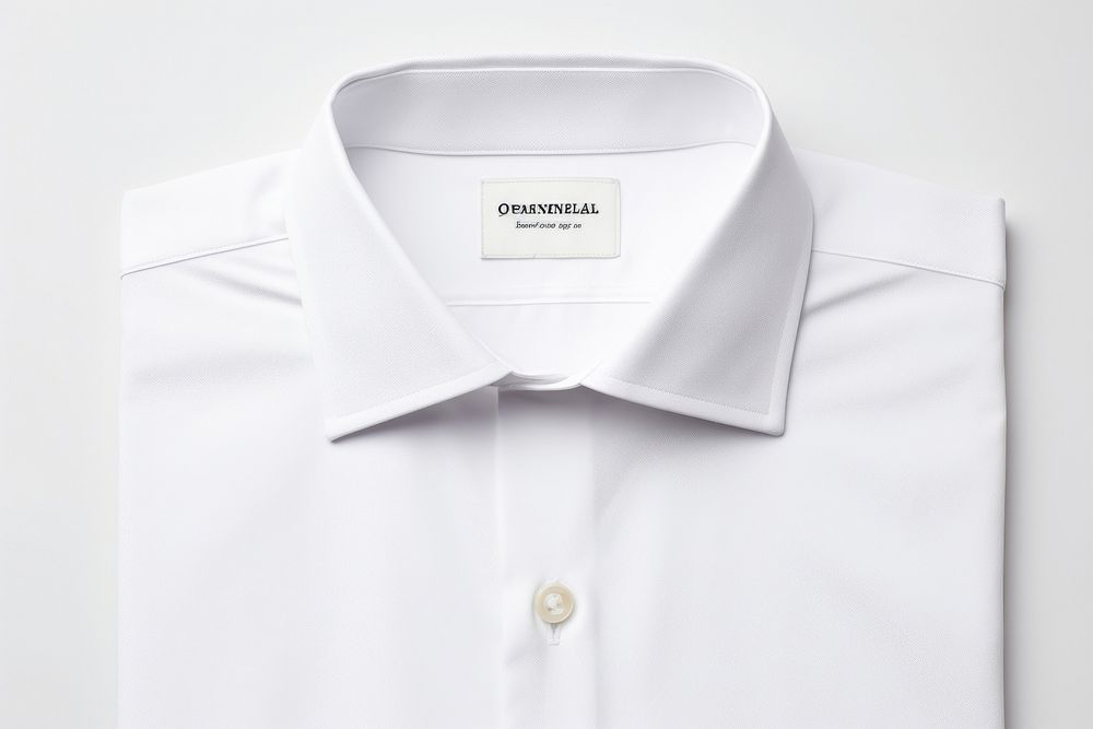 Shirt label white outerwear letterbox.