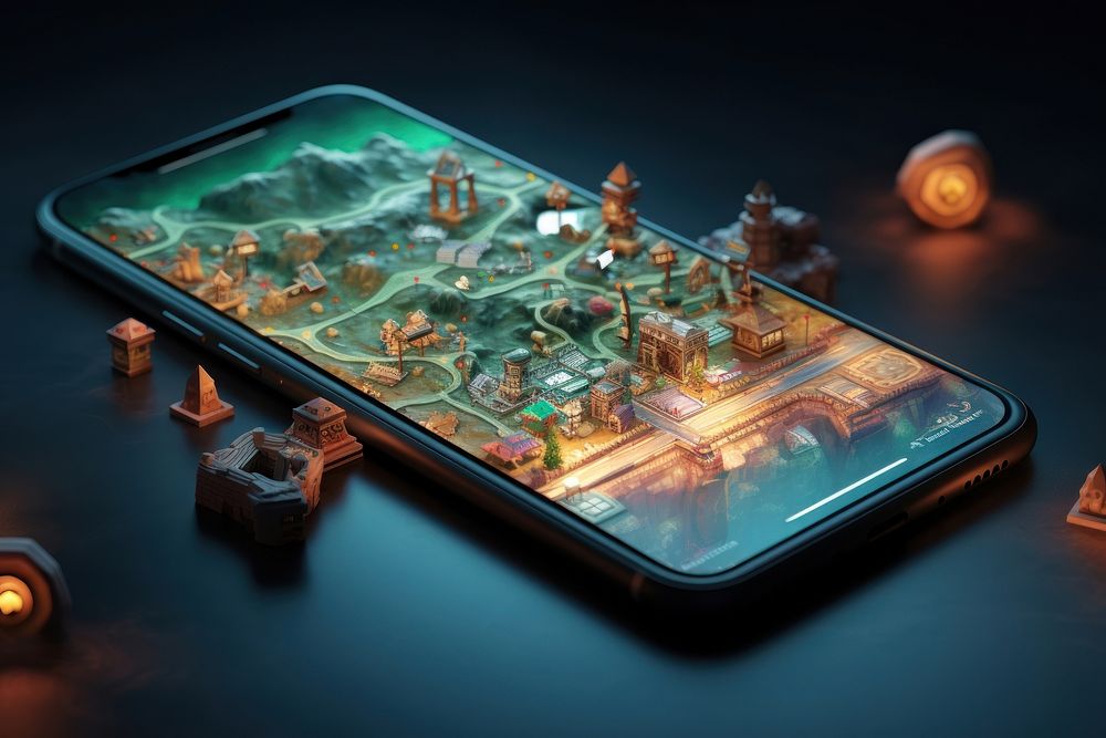 Smartphone electronics game illuminated.