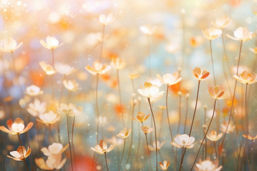 Flower meadow pattern bokeh effect background backgrounds outdoors blossom.