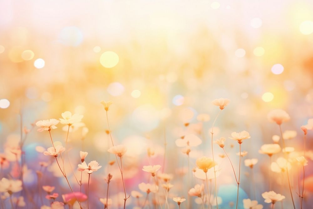 Flower meadow pattern bokeh effect background backgrounds abstract outdoors.