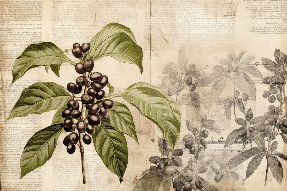 Coffee beans ephemera border backgrounds plant paper.
