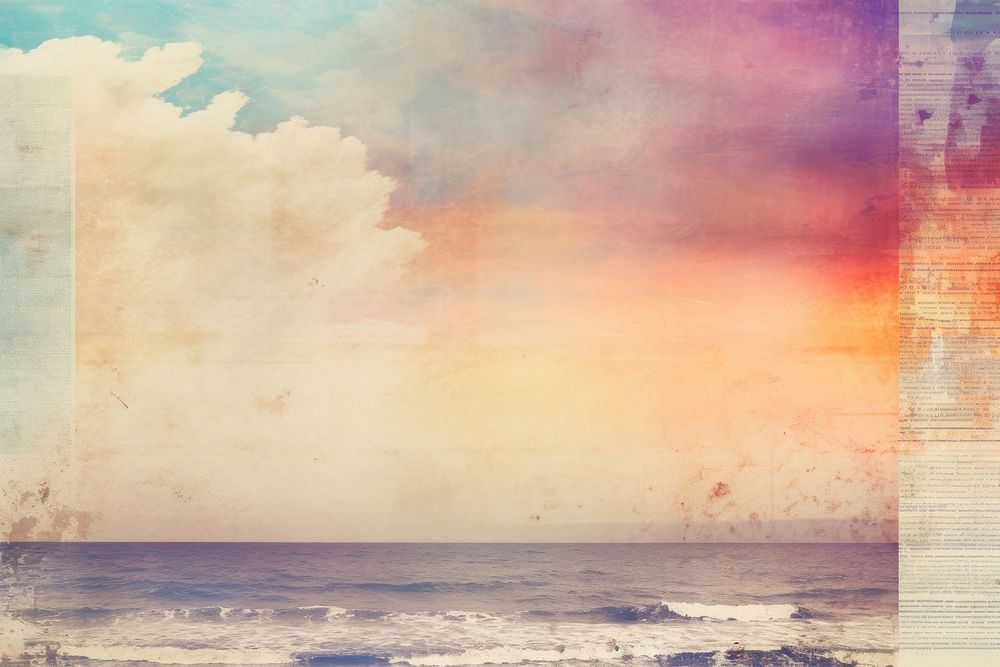 Sea with sunset landscapes backgrounds painting outdoors.
