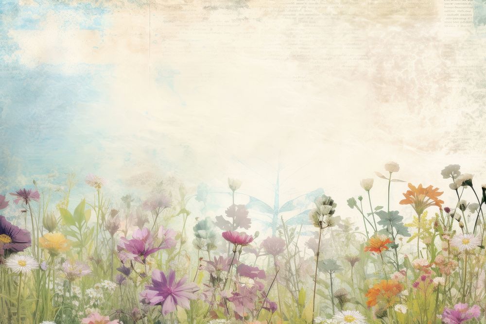 Flower and grass landscapes backgrounds outdoors painting.