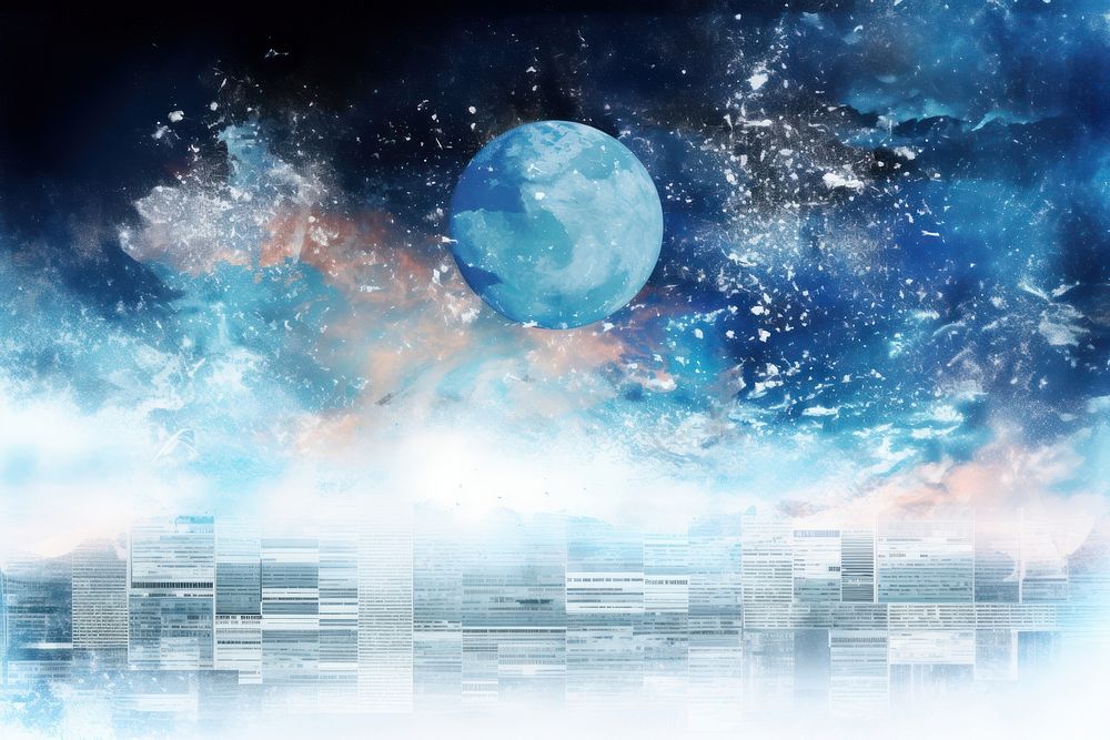 Blue galaxy space landscapes backgrounds astronomy universe.