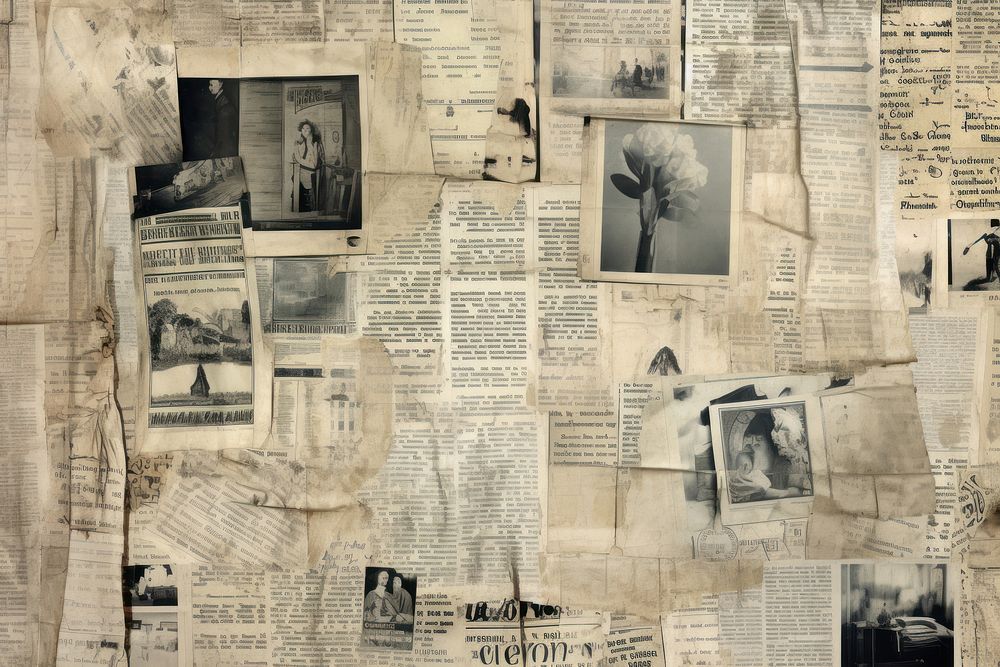 Letter ephemera newspaper backgrounds collage.
