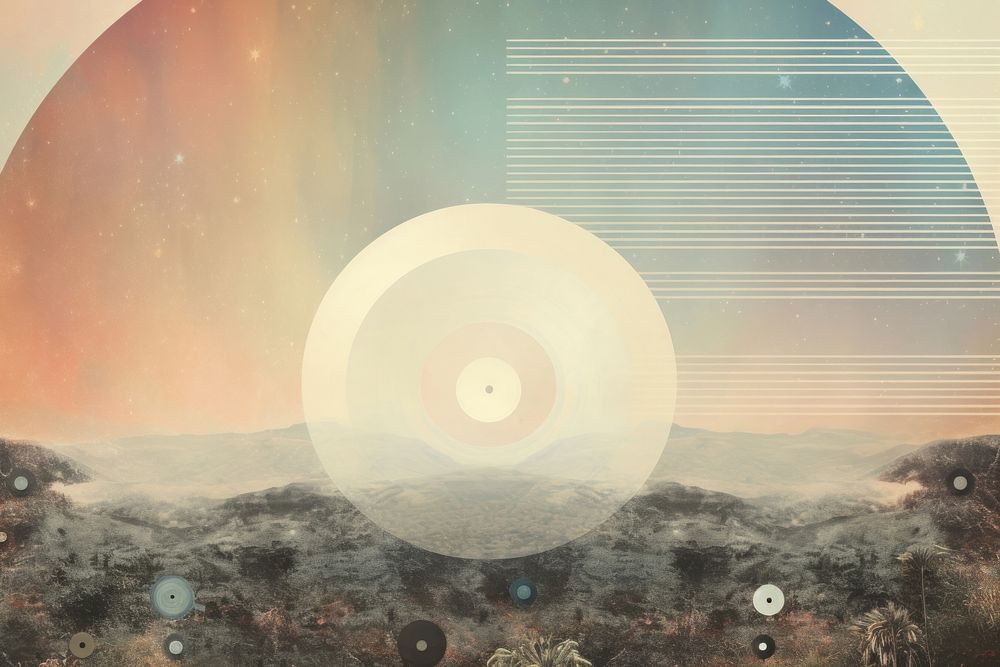 Vinyl record landscapes nature space sky.