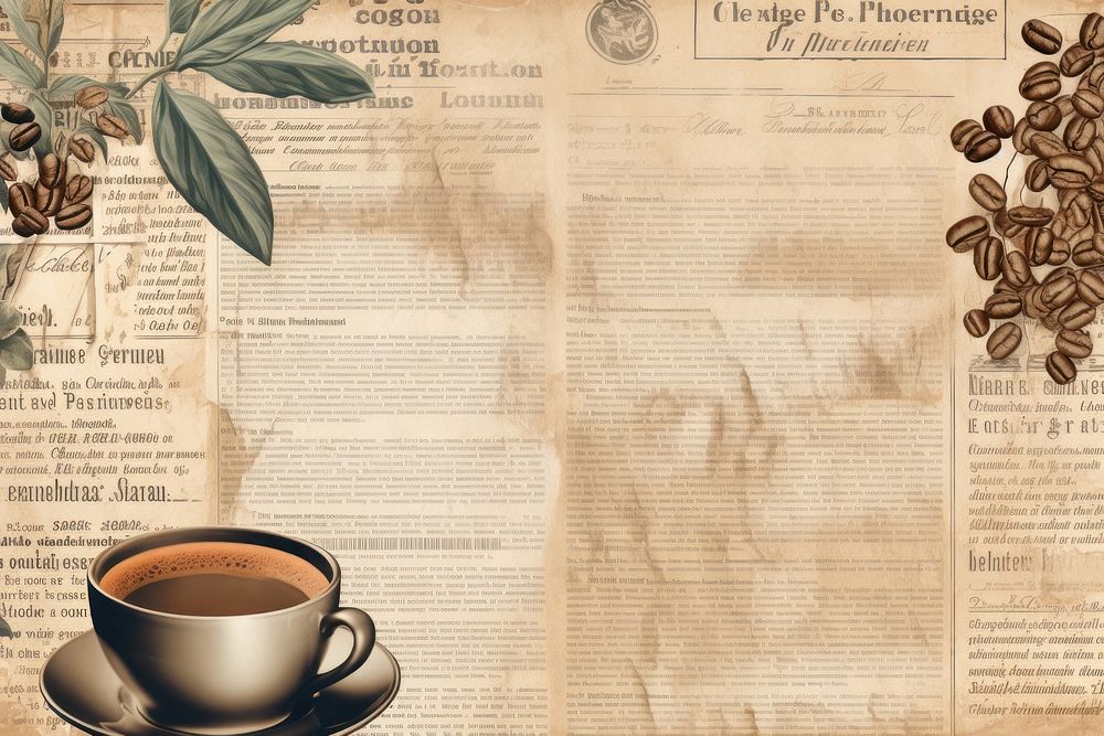 Coffee shop ephemera border newspaper backgrounds drink.
