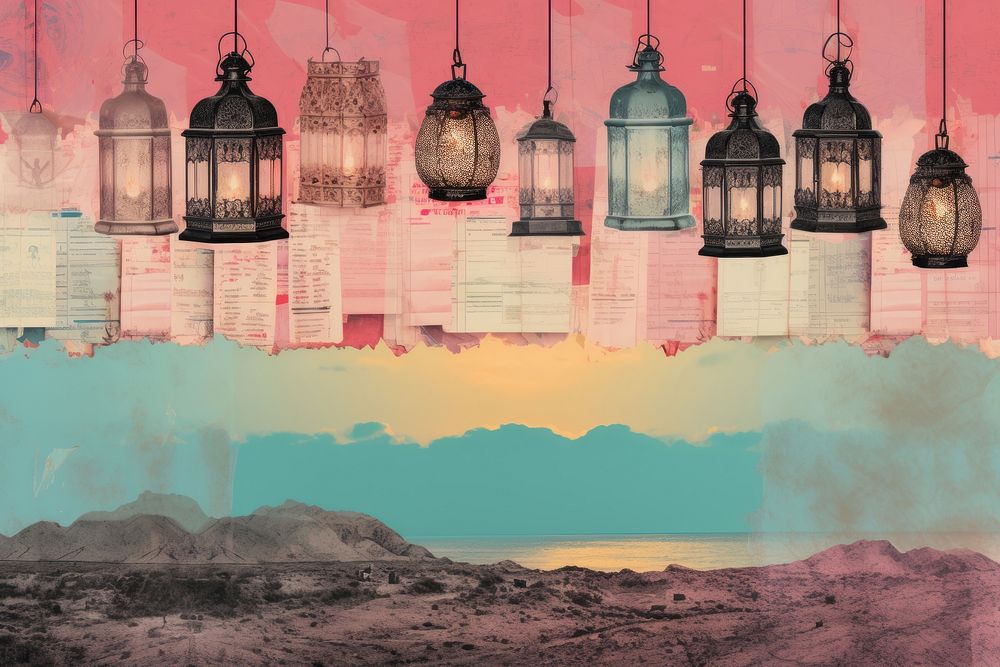 Ramadan lantern landscapes art architecture chandelier.