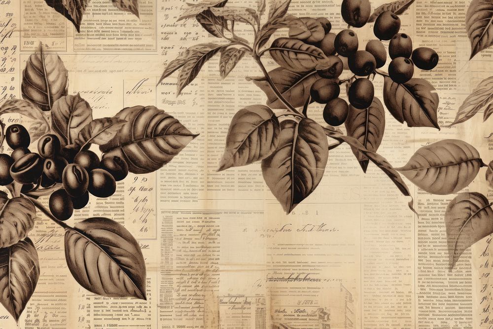 Coffee beans ephemera border backgrounds plant paper.