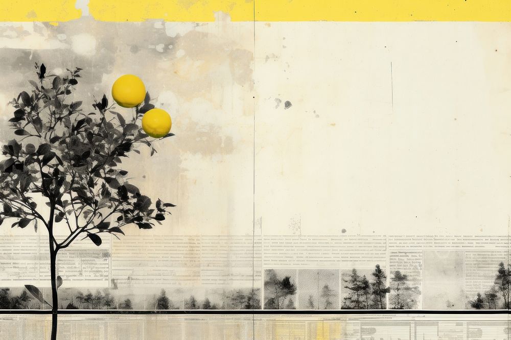 Lemon landscapes plant fruit paper.