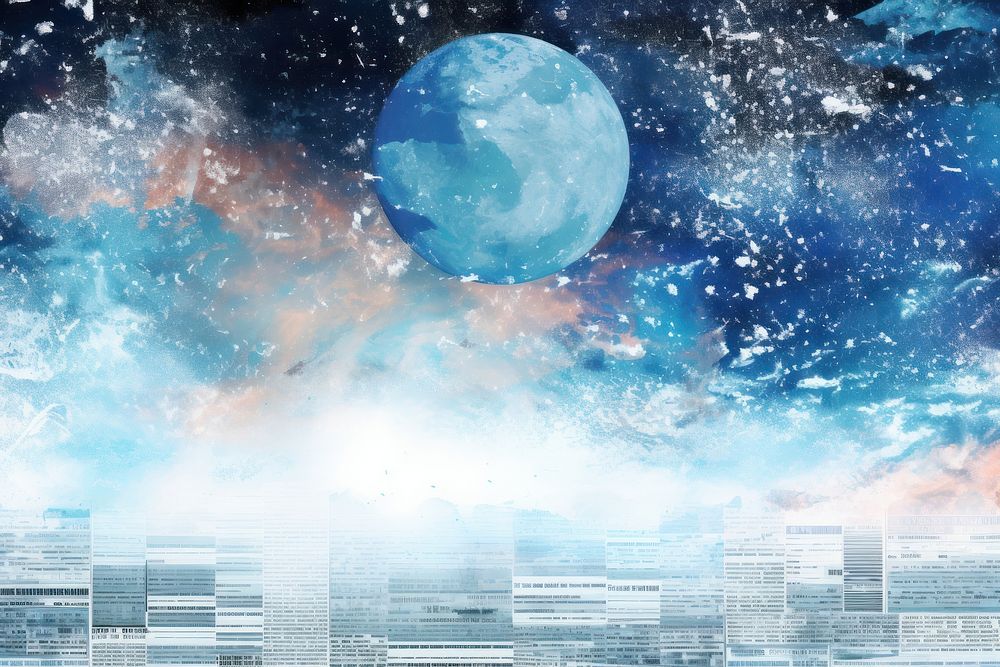 Blue galaxy space landscapes backgrounds astronomy universe.