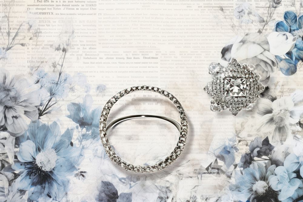 Wedding diamond ring border jewelry silver accessories.