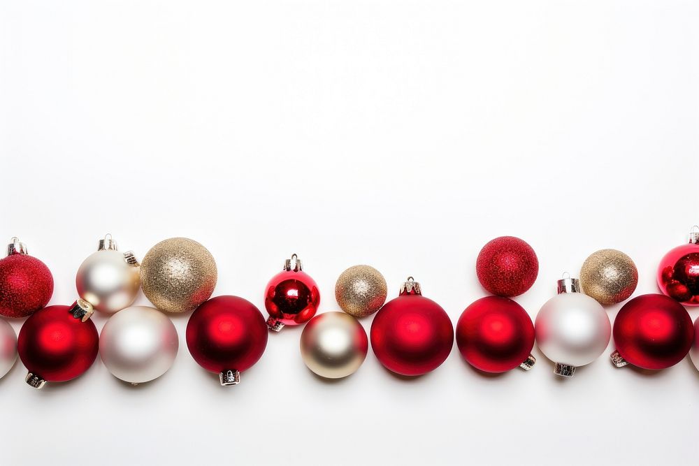 Christmas decoration jewelry pearl white background.