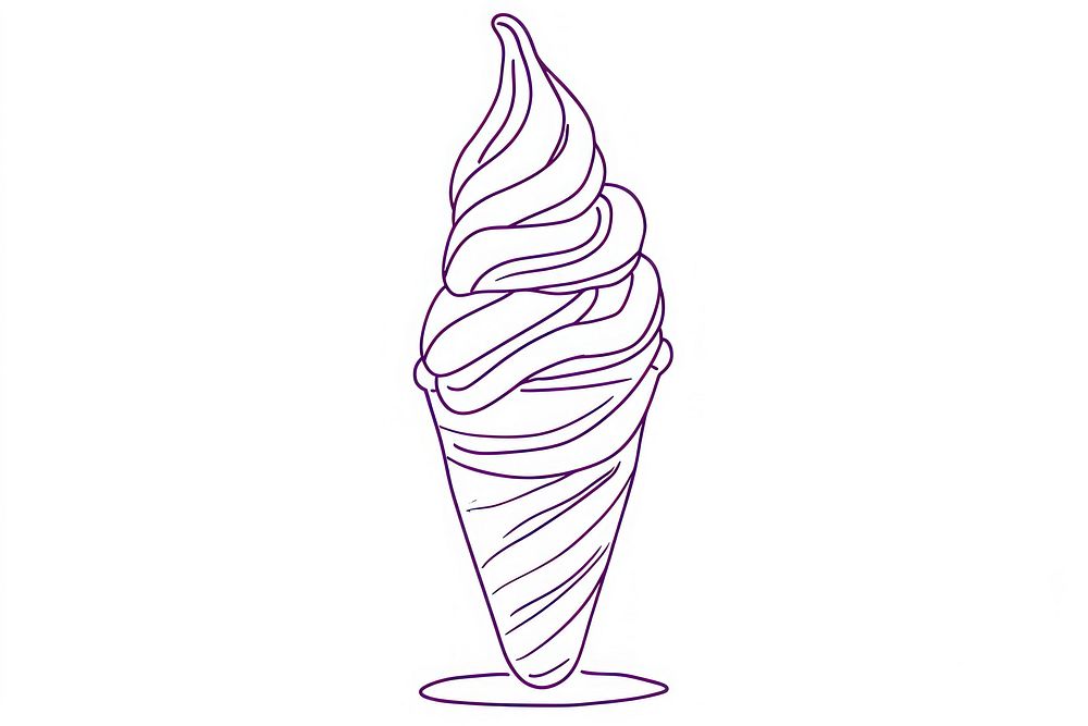 Continuous line drawing a ice cream dessert creativity ammunition.
