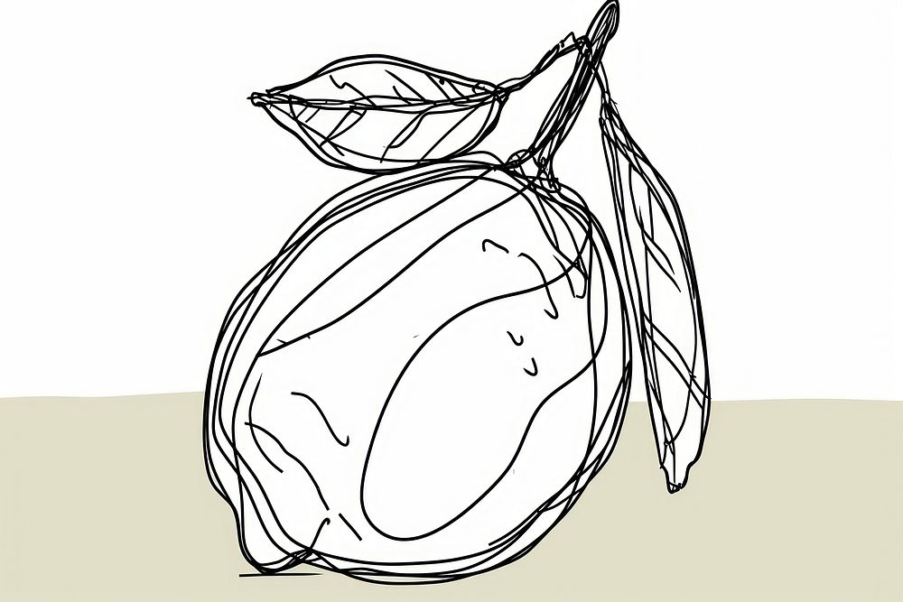 Continuous line drawing lemon sketch art illustrated.