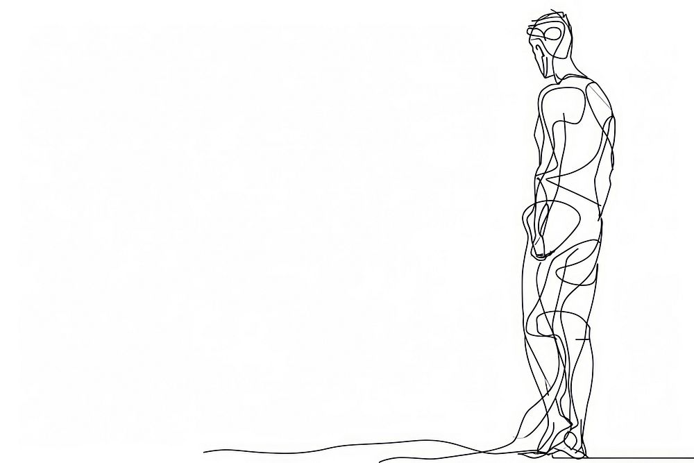 Continuous line drawing male sketch art illustrated.