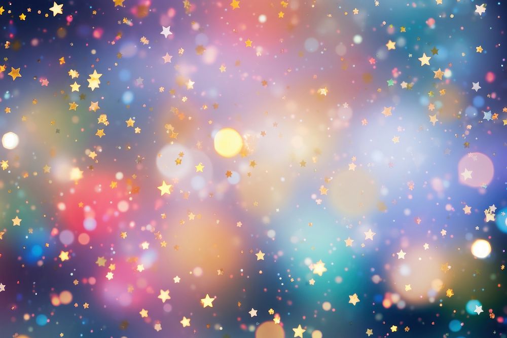 Colorful star shape shape pattern in bokeh effect background backgrounds confetti glitter.