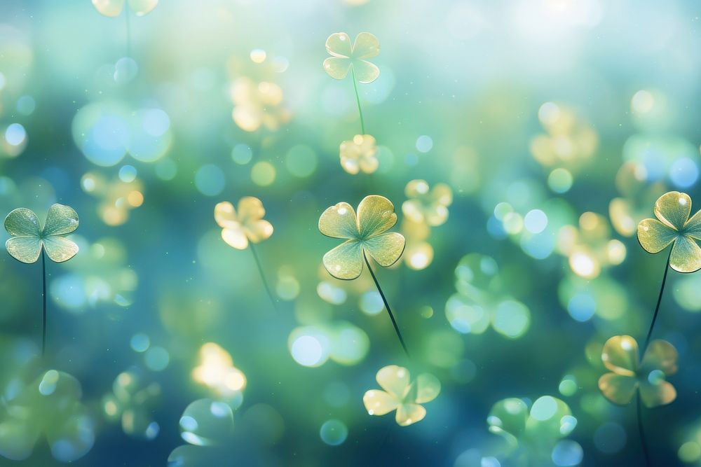 Clover leaf shape pattern in bokeh effect background backgrounds outdoors nature.