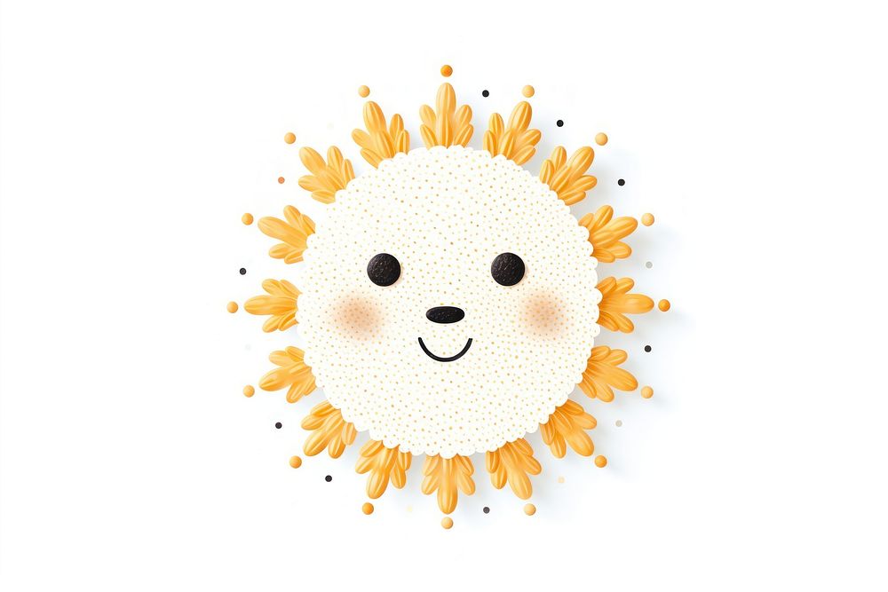 Cute sun white background anthropomorphic happiness.