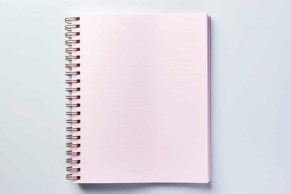 A pastel open notebook diary page white background.