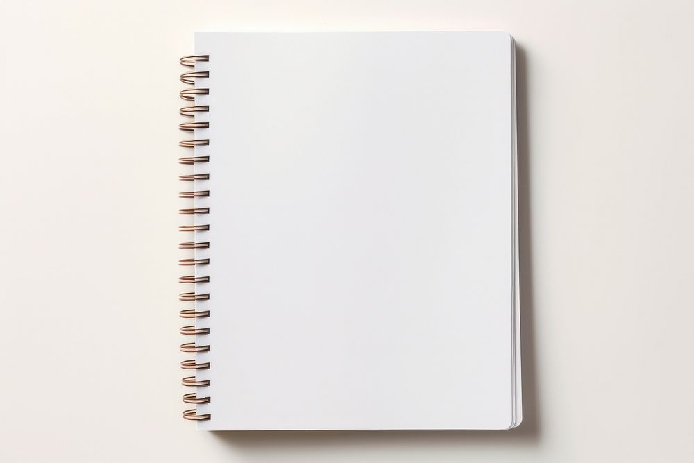 A white open notebook diary page publication.