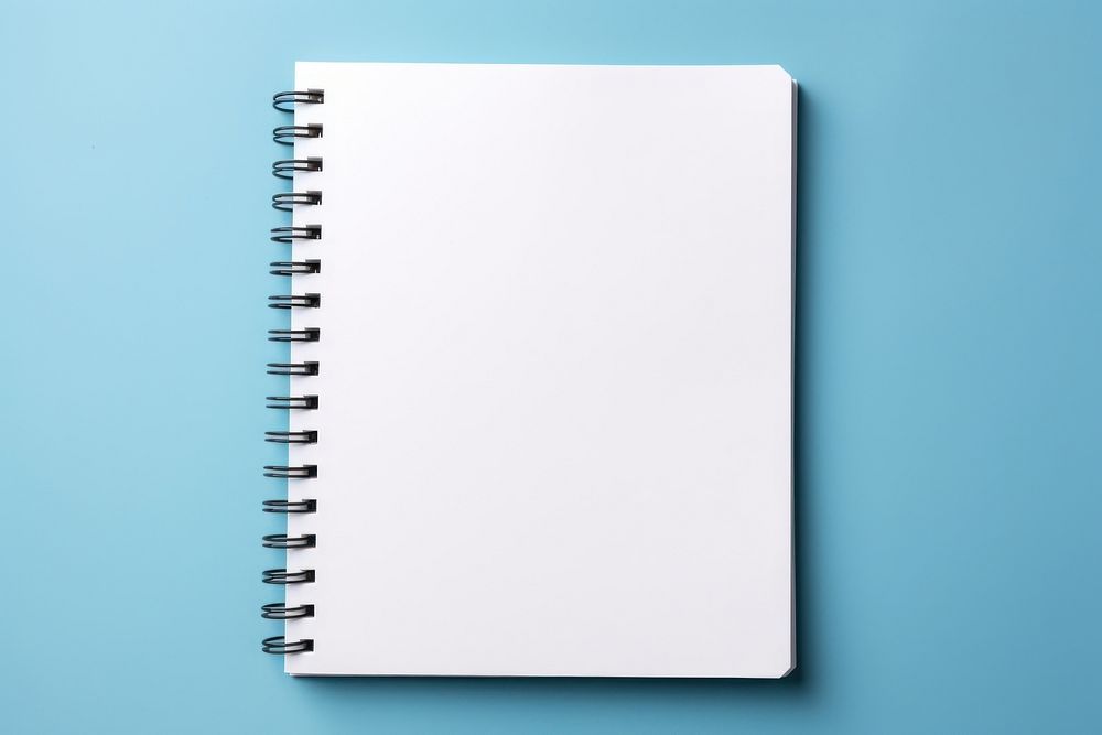 A white open notebook diary page publication.