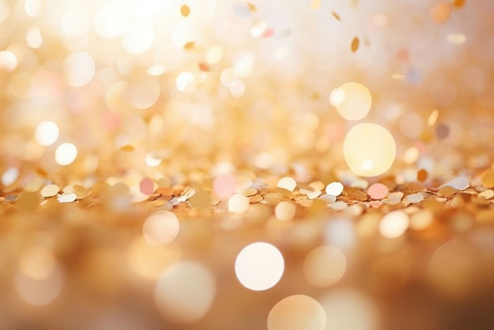Golden confetti with bokeh effect background backgrounds glitter illuminated.