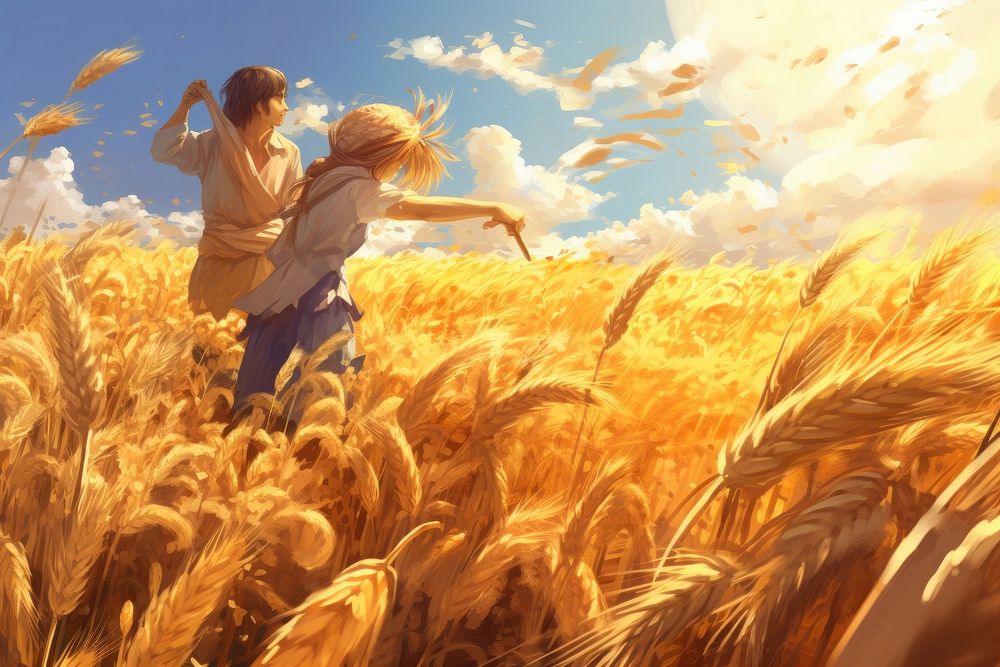 Harvest outdoors field wheat.