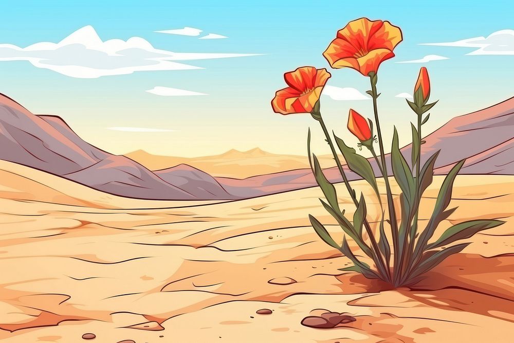 Wildflower on desert landscape outdoors nature.