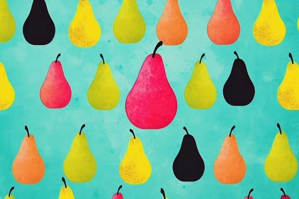 Collage Retro dreamy pear pattern fruit food backgrounds.