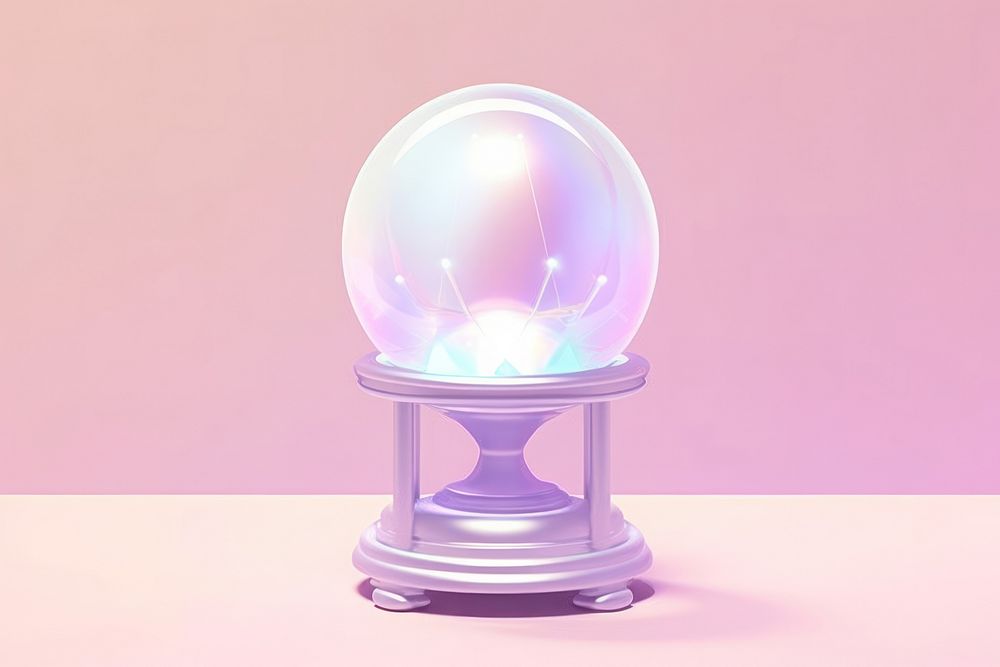 Minimal crystal magic ball bell lighting illuminated technology.