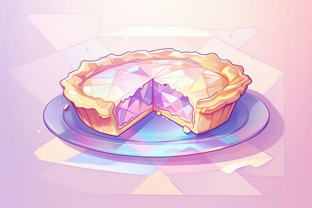 Minimal pie cut in half dessert purple food.
