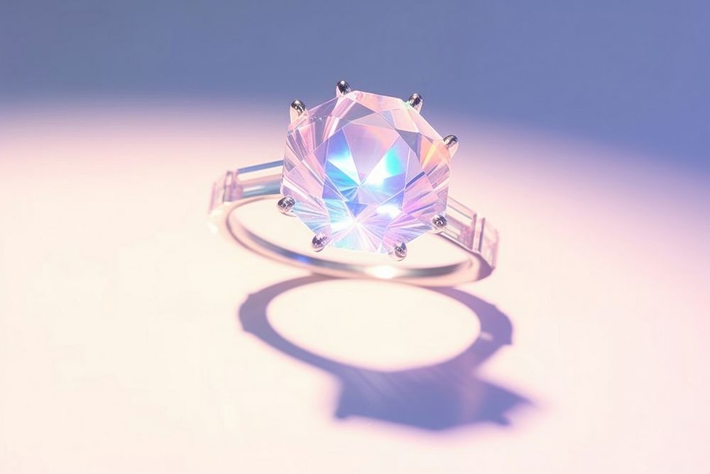 Minimal ring neon Crystal gemstone jewelry diamond.