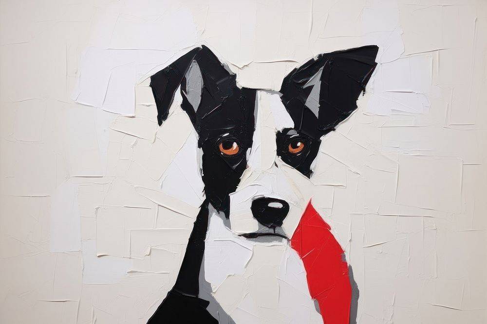 Abstract dog ripped paper art mammal animal.